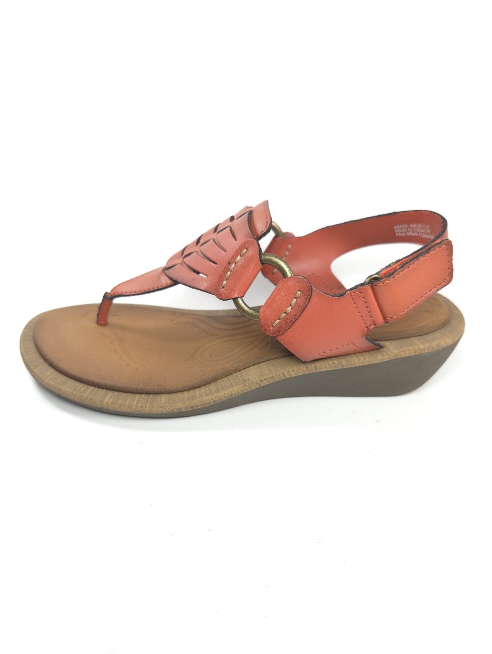 Clarks Coral Orange Leather Thong Sandals